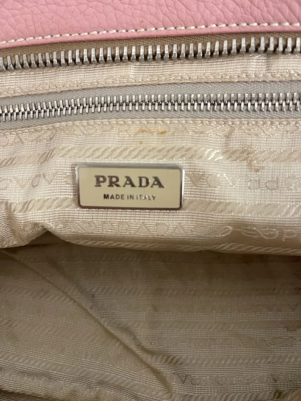 PRADA PINK LEATHER SATCHEL BAG, AUTHENTIC